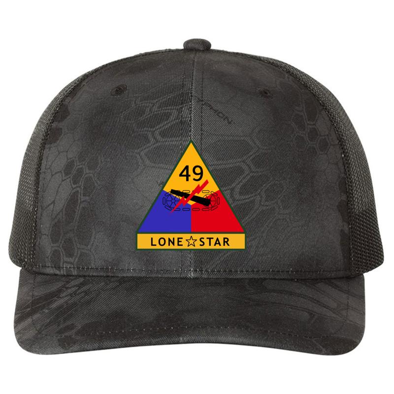 49Th Armored Division Lone Star United States  Richardson Premium Trucker Snapback Cap  Kryptek Typhon Black