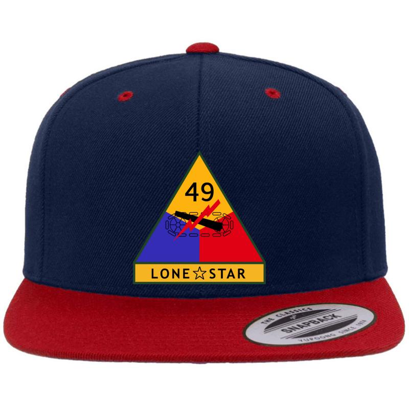 49Th Armored Division Lone Star United States  Premium Flat Bill Snapback Cap  Navy