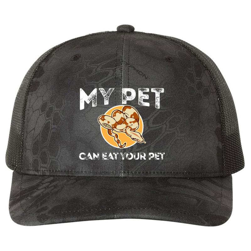 'My Pet Can Eat Your Pet' Cool World Snake Day Animal Richardson Premium Trucker Snapback Cap  Kryptek Typhon Black