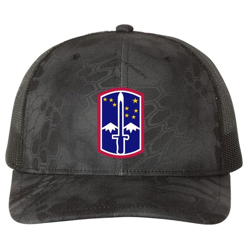 172Nd Infantry Brigade United States - Historical  Richardson Premium Trucker Snapback Cap  Kryptek Typhon Black