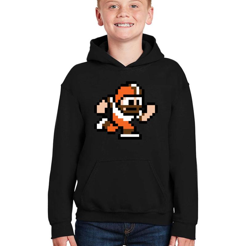 8-Bit Player - Cleveland Browns Youth Hooded Sweatshirt Boy Black