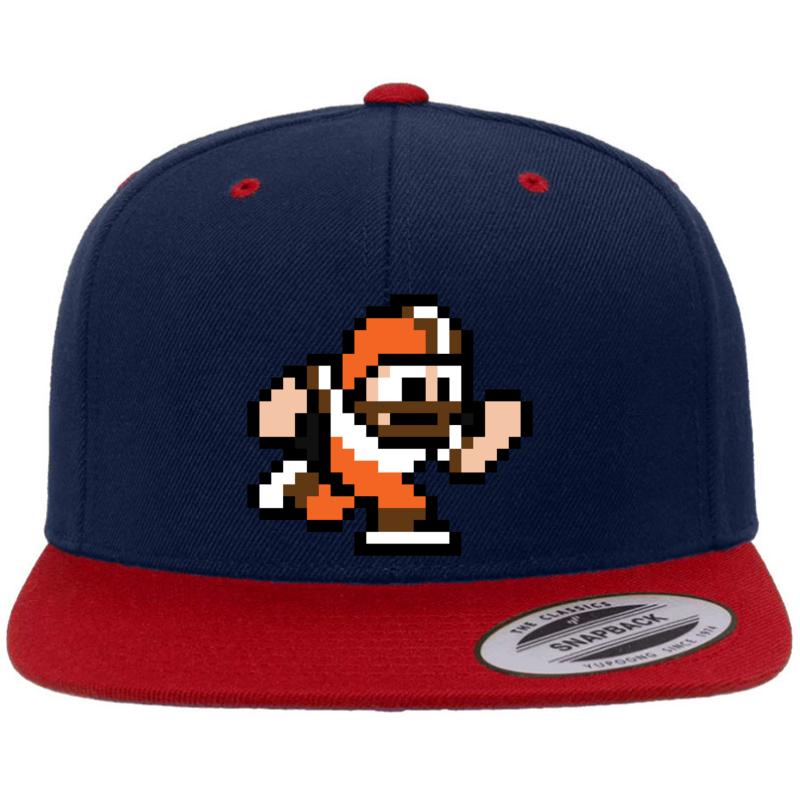 8-Bit Player - Cleveland Browns Premium Flat Bill Snapback Cap  Navy