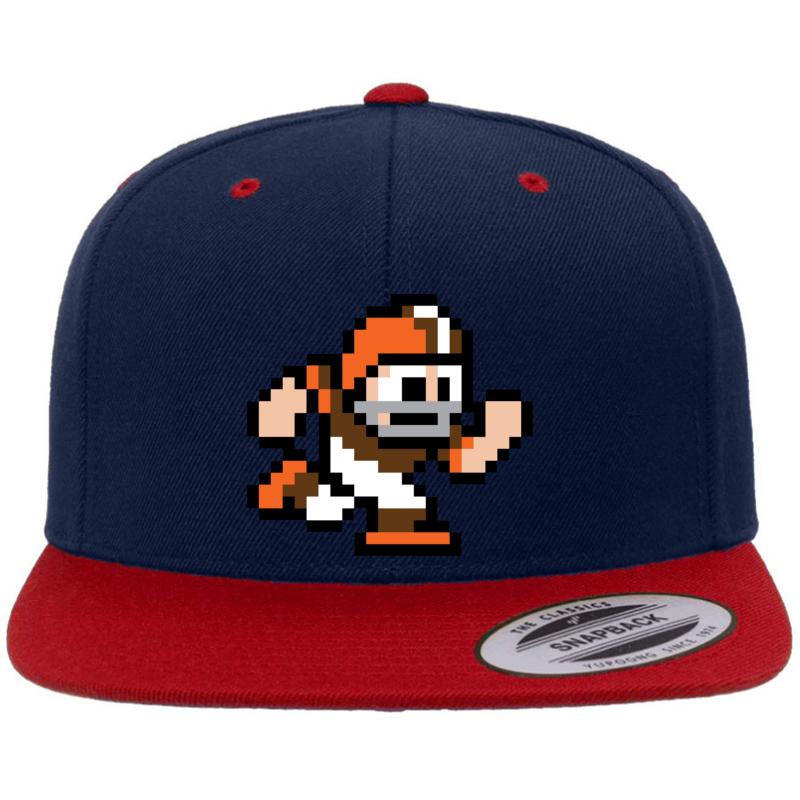 8-Bit Player - Cleveland Browns Throwback Premium Flat Bill Snapback Cap  Navy