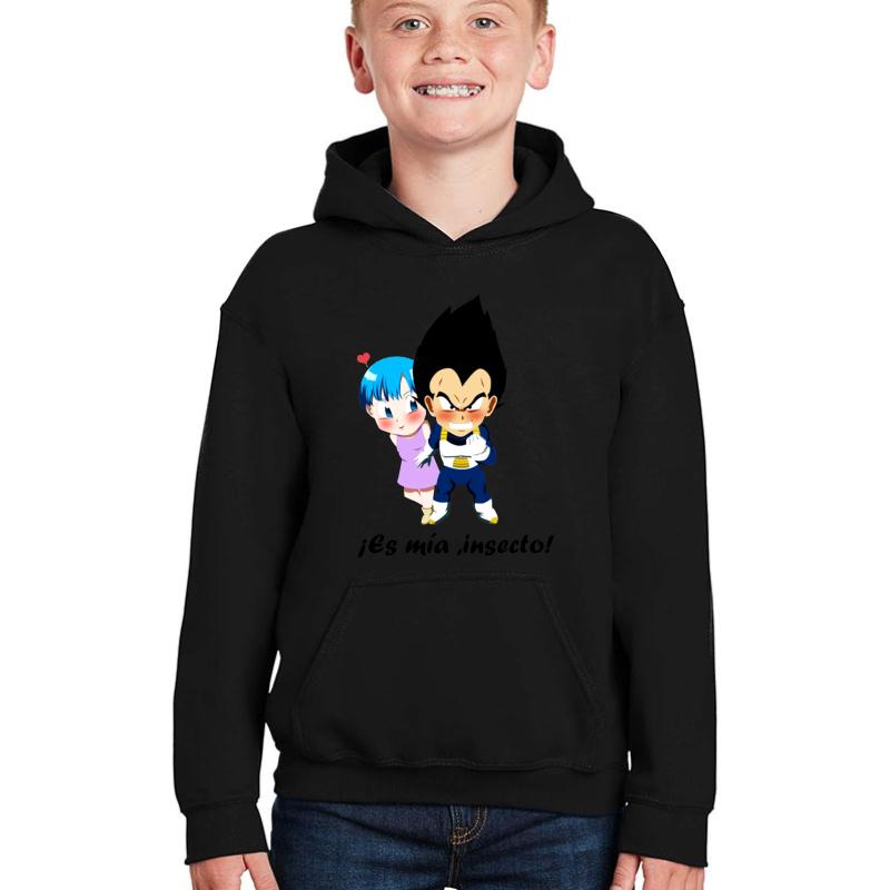 Vegeta And Bulma Youth Hooded Sweatshirt Boy Black