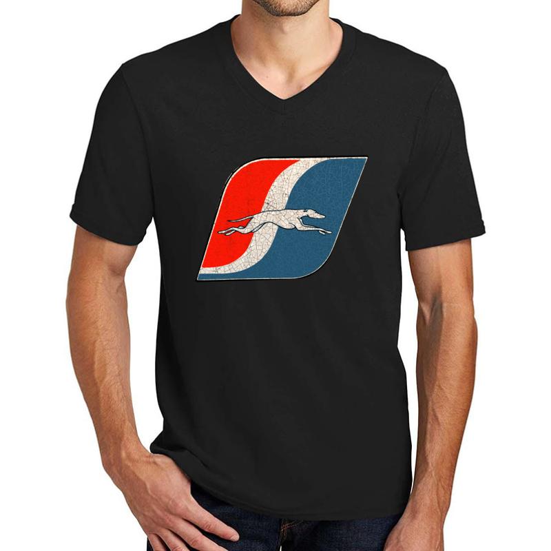 Vintage Greyhound Bus Decal Usa Unisex V-Neck T-Shirt Men Black