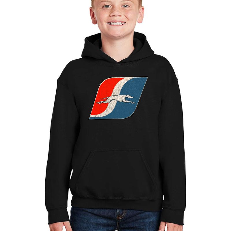 Vintage Greyhound Bus Decal Usa Youth Hooded Sweatshirt Boy Black