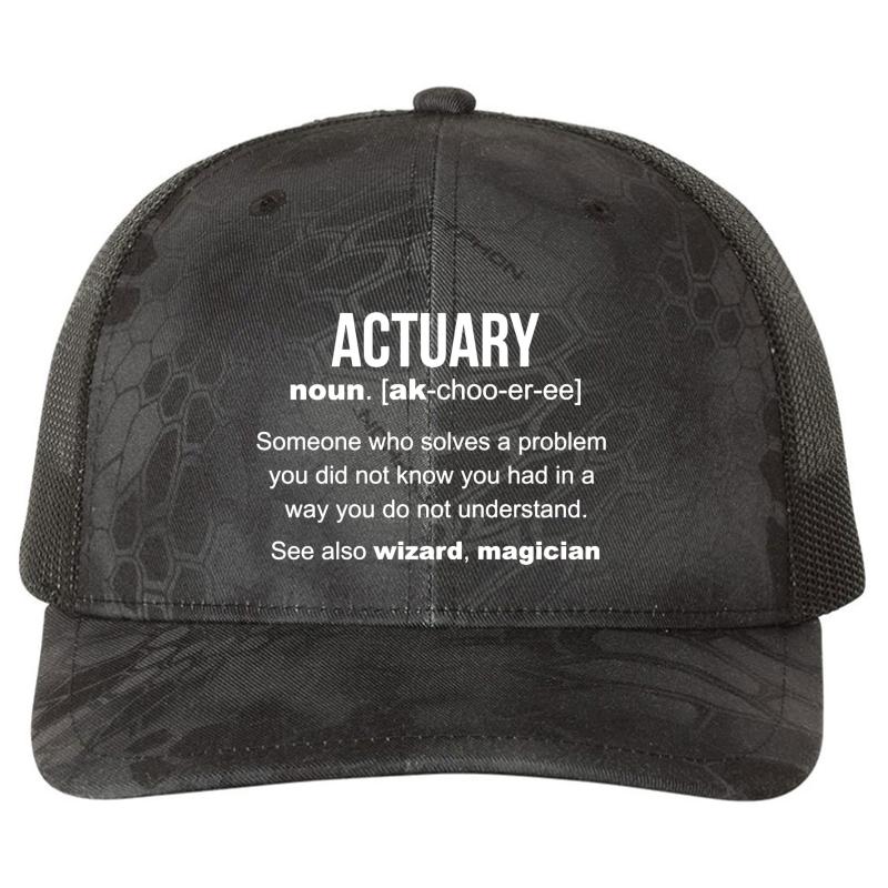 Actuary Definition Funny Actuary Gift Richardson Premium Trucker Snapback Cap  Kryptek Typhon Black