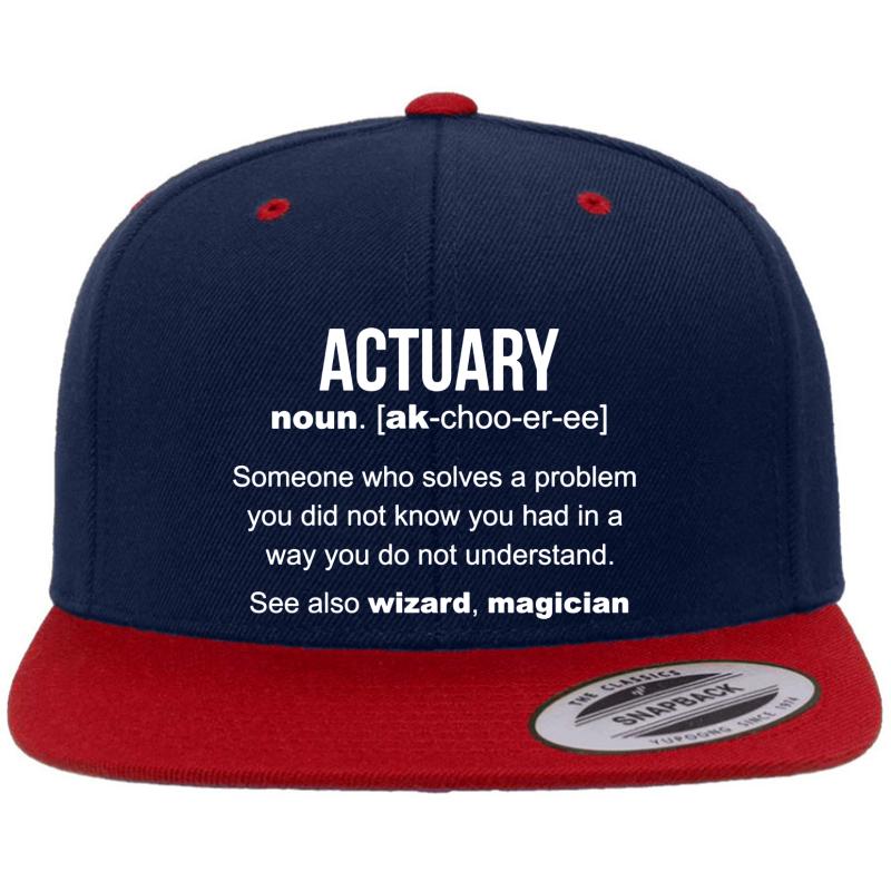 Actuary Definition Funny Actuary Gift Premium Flat Bill Snapback Cap  Navy