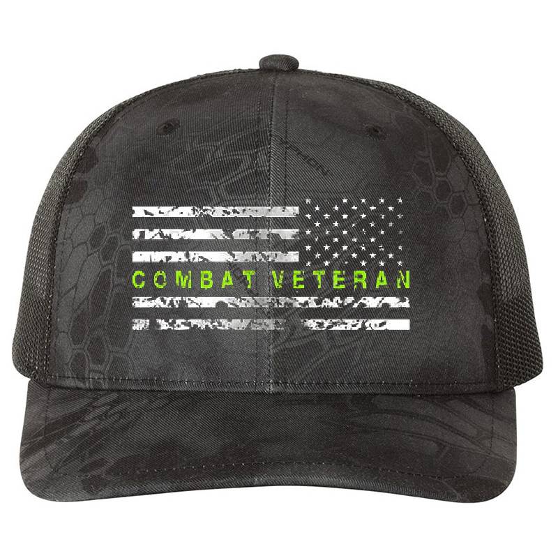 Combat Veteran Premium Flat Bill Snapback Caps