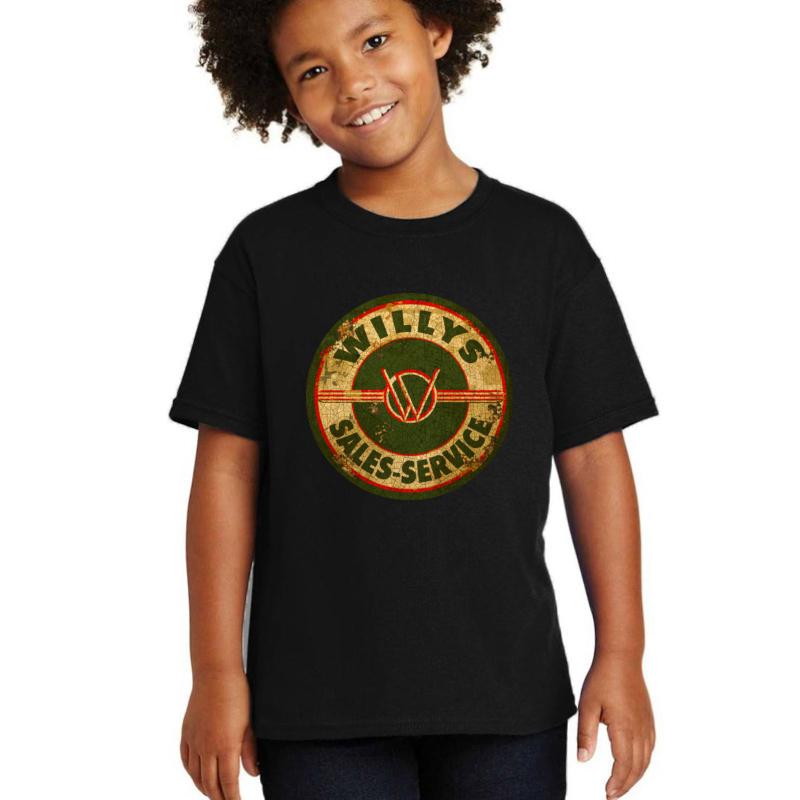 Willys Sales And Service Usa Youth T-Shirt Boy Black