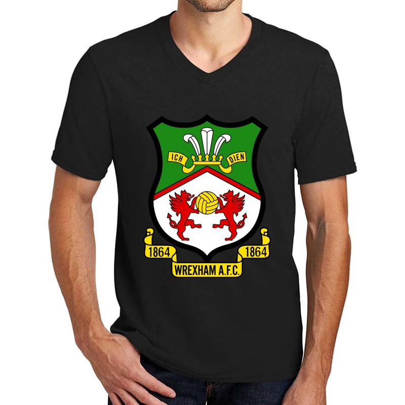 Wrexham Afc Logo Unisex V-Neck T-Shirt Men Black