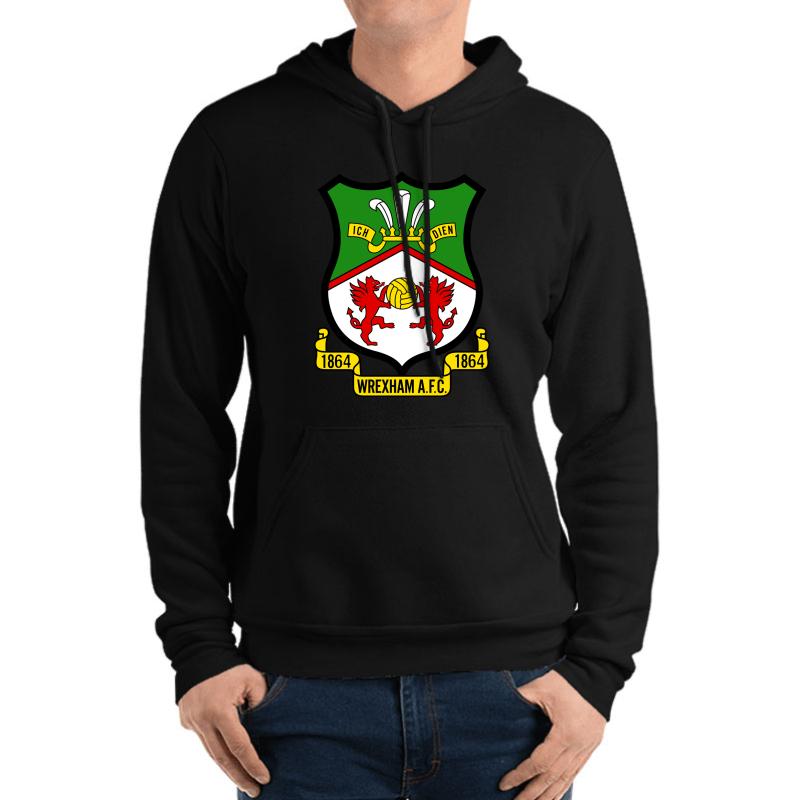 Wrexham Afc Logo Unisex Hooded Sweatshirt Men Black