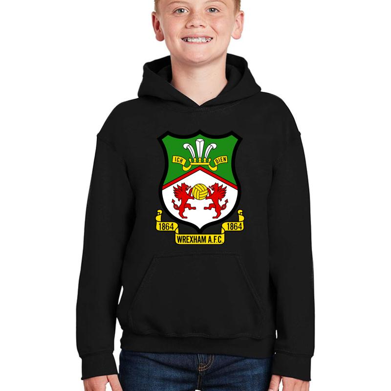 Wrexham Afc Logo Youth Hooded Sweatshirt Boy Black