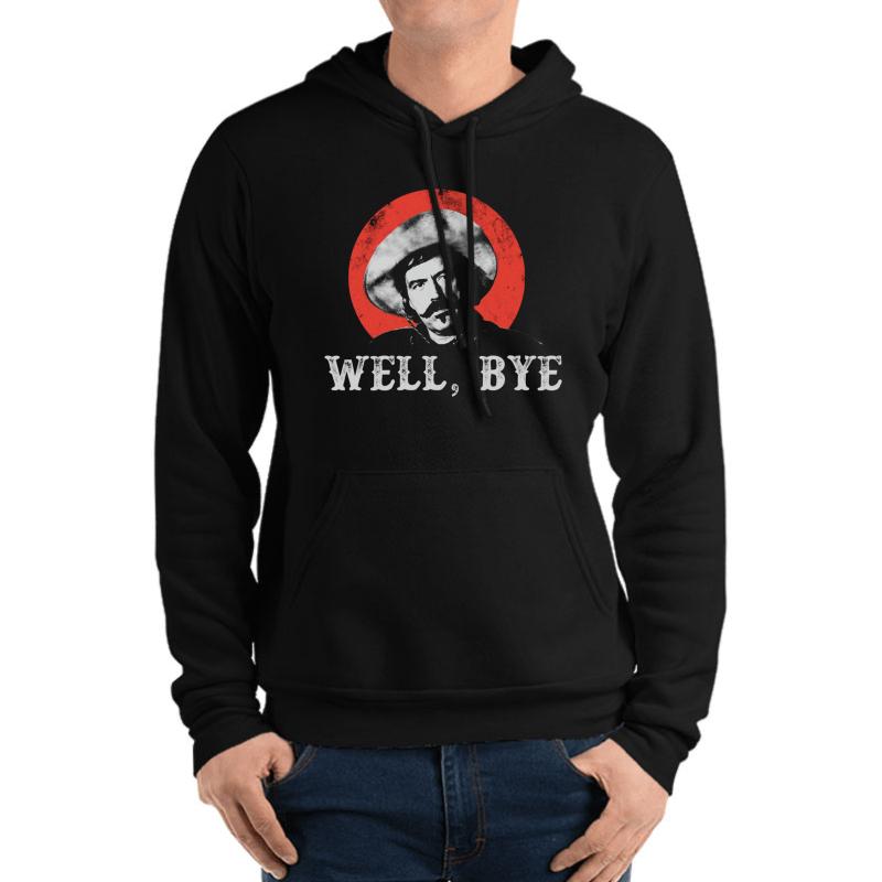 Well Bye In White Stencil Unisex Hooded Sweatshirt Men Black