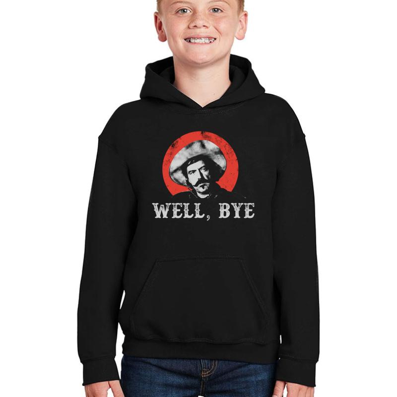 Well Bye In White Stencil Youth Hooded Sweatshirt Boy Black