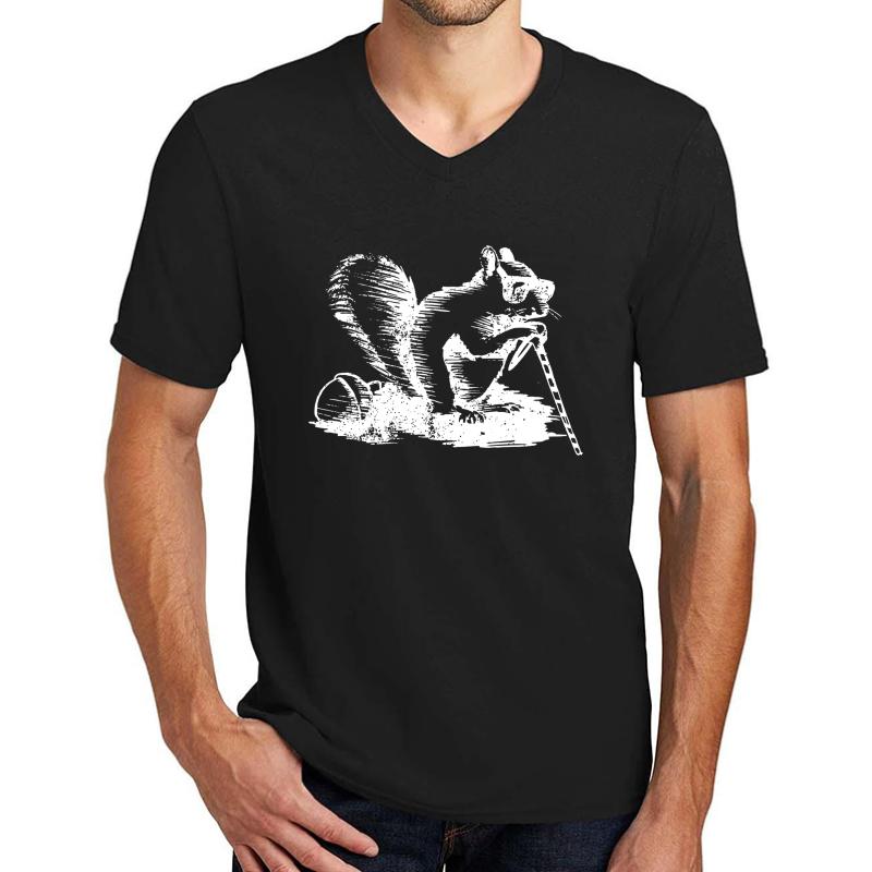 A Blind Squirrel Unisex V-Neck T-Shirt Men Black