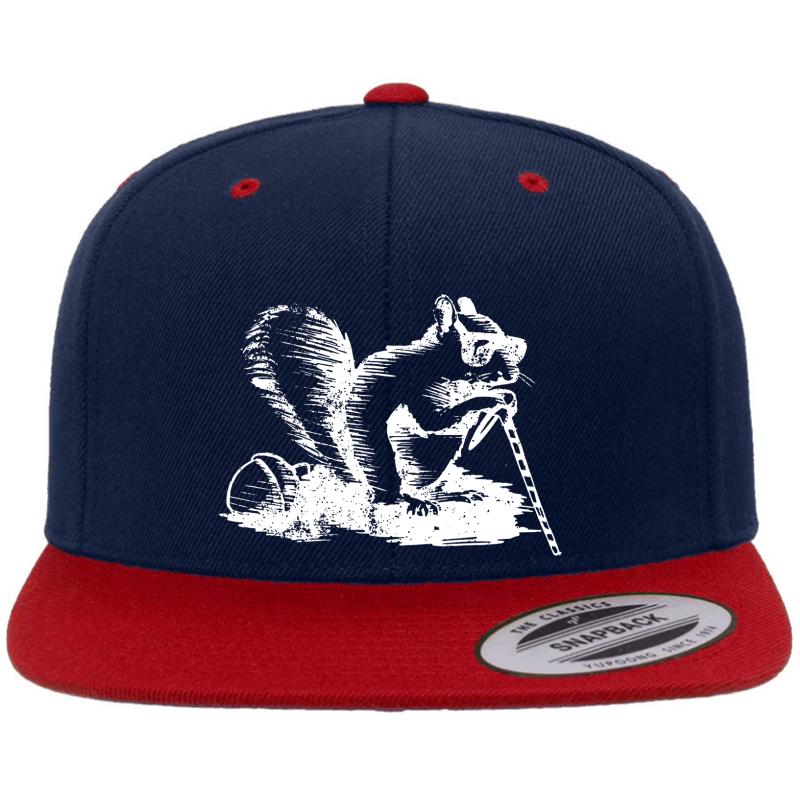 A Blind Squirrel Premium Flat Bill Snapback Cap  Navy