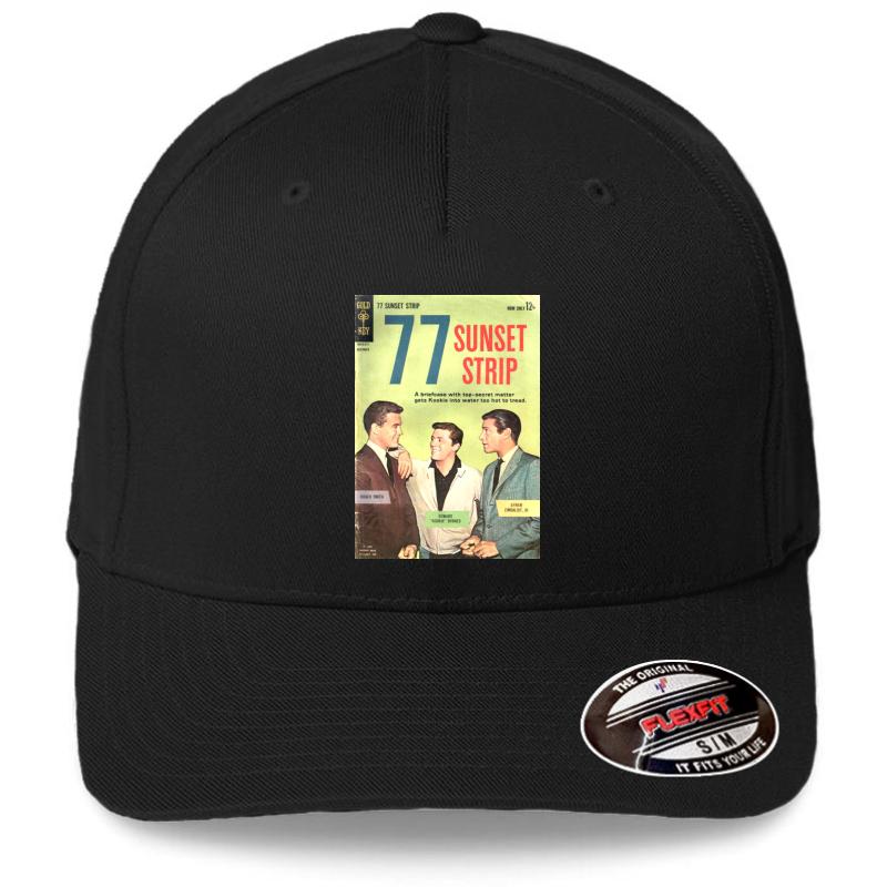 77 Sunset Strip Flexfit Baseball Cap  Black