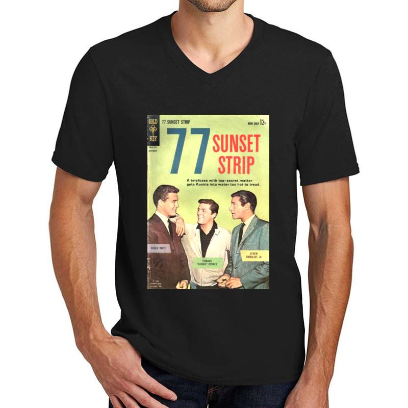 77 Sunset Strip Unisex V-Neck T-Shirt Men Black