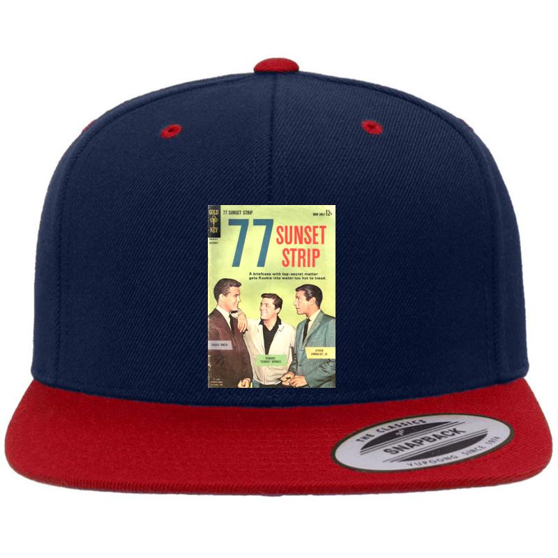 77 Sunset Strip Premium Flat Bill Snapback Cap  Navy