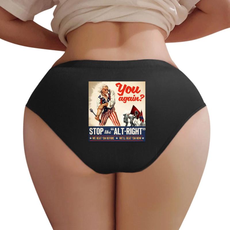 Antifa - Stop The Alt Right - Anti Trump Women Underwear Panties Women Black