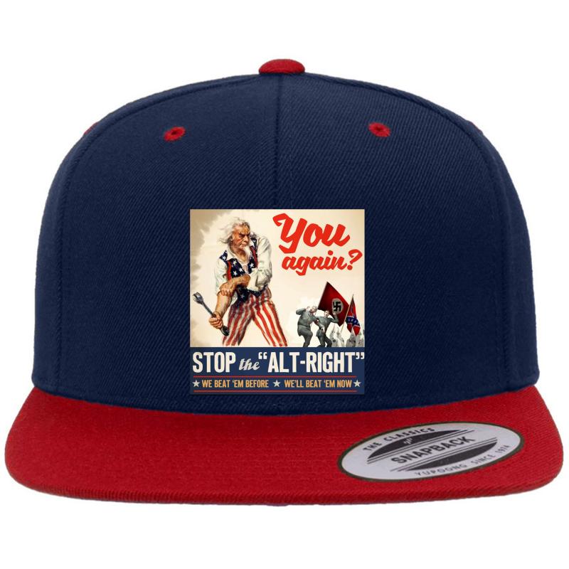 Antifa - Stop The Alt Right - Anti Trump Premium Flat Bill Snapback Cap  Navy