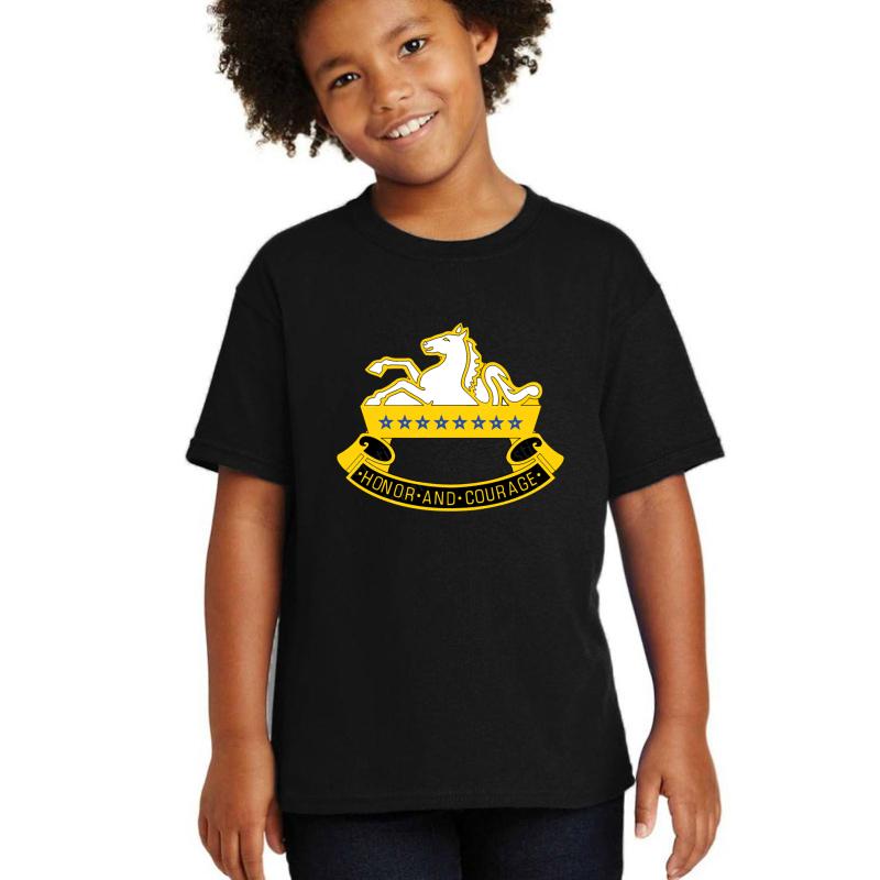 8Th Cavalry Regiment Us Army  Youth T-Shirt Boy Black