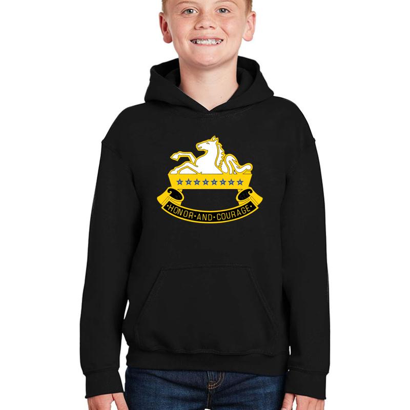 8Th Cavalry Regiment Us Army  Youth Hooded Sweatshirt Boy Black