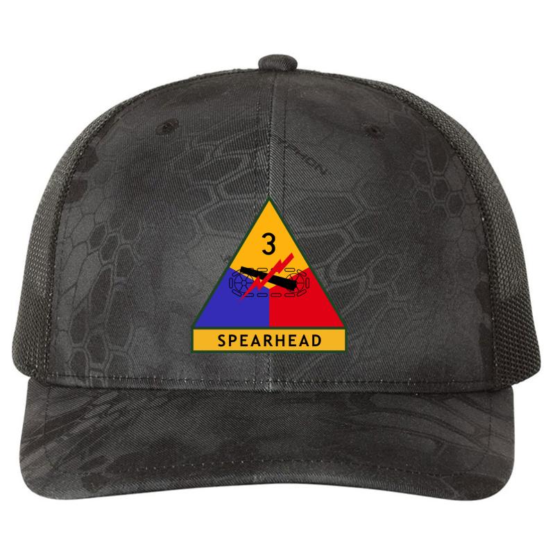 3Rd Armored Division United States  Richardson Premium Trucker Snapback Cap  Kryptek Typhon Black