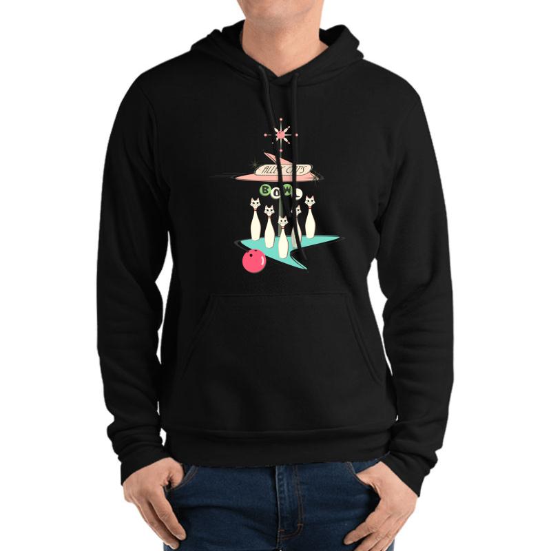 Alley Cats Unisex Hooded Sweatshirt Men Black