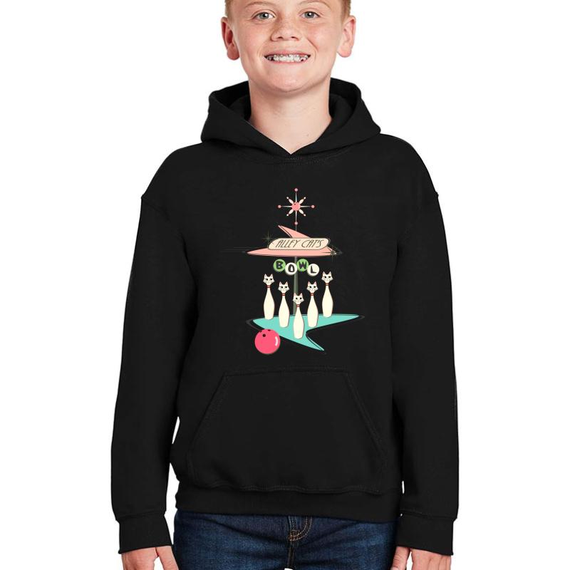 Alley Cats Youth Hooded Sweatshirt Boy Black