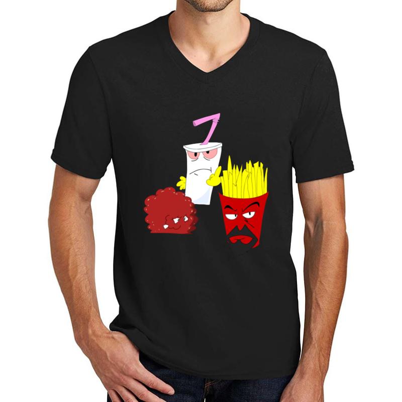 Aqua Teen Hunger Force Unisex V-Neck T-Shirt Men Black