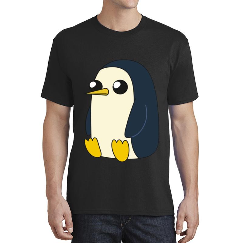 Adventuretime Gunter Sitting And Looking Stoic But Cute Unisex T-Shirt Men Black