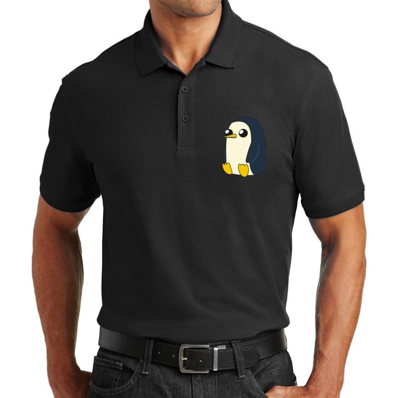 Adventuretime Gunter Sitting And Looking Stoic But Cute Unisex Polo Jersey Sport Shirt Men Black