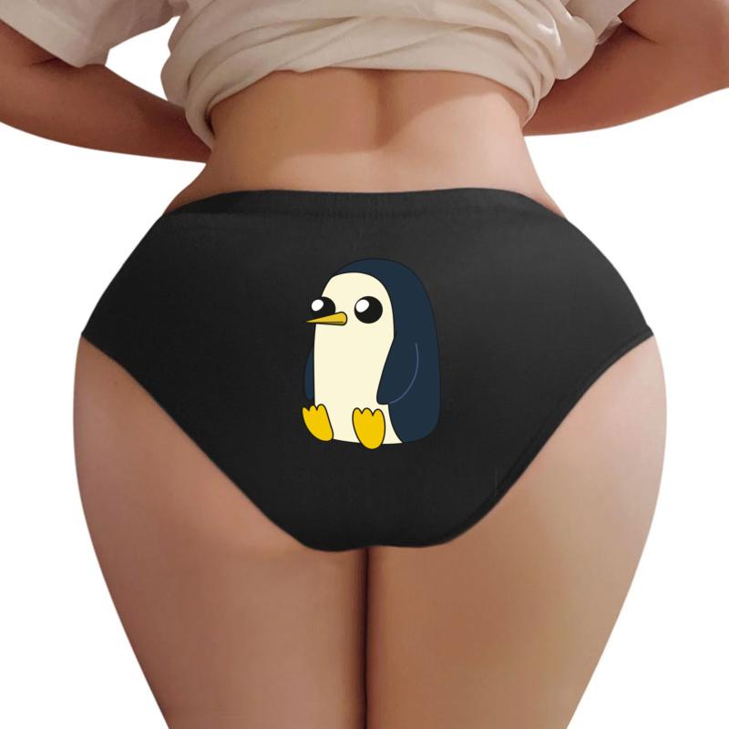 Adventuretime Gunter Sitting And Looking Stoic But Cute Women Underwear Panties Women Black