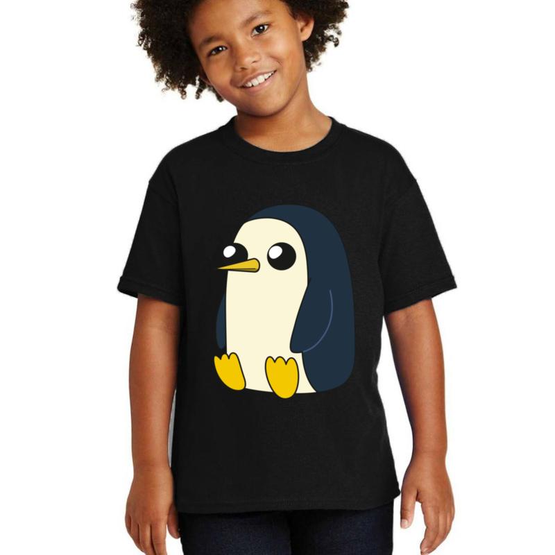 Adventuretime Gunter Sitting And Looking Stoic But Cute Youth T-Shirt Boy Black