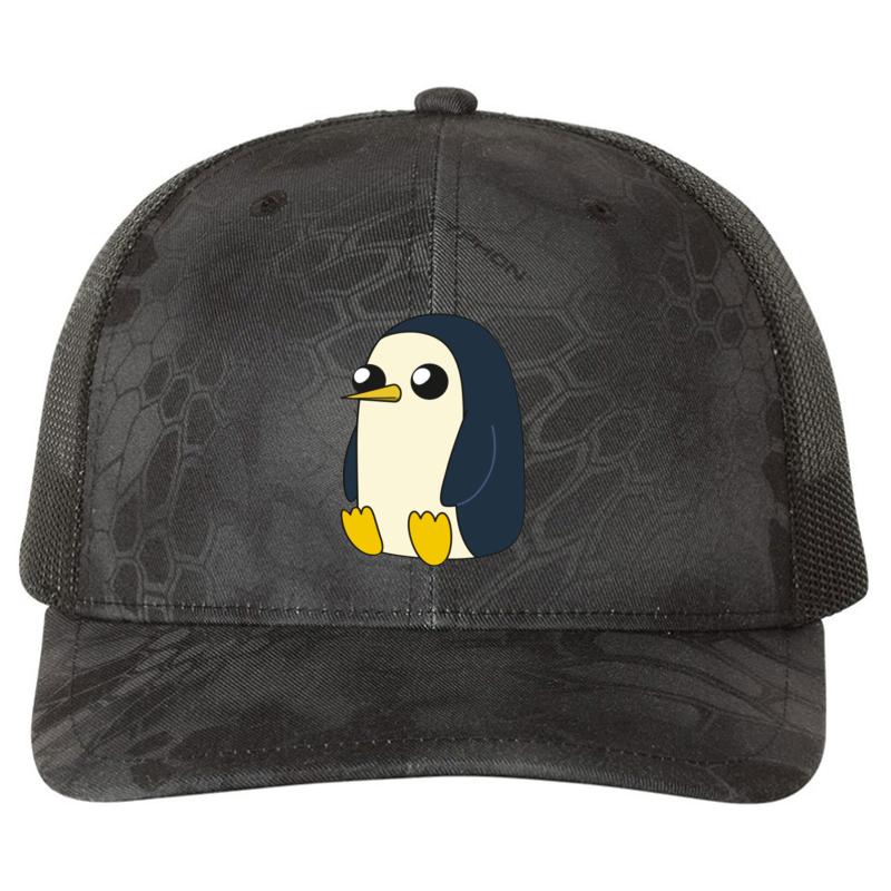 Adventuretime Gunter Sitting And Looking Stoic But Cute Richardson Premium Trucker Snapback Cap  Kryptek Typhon Black