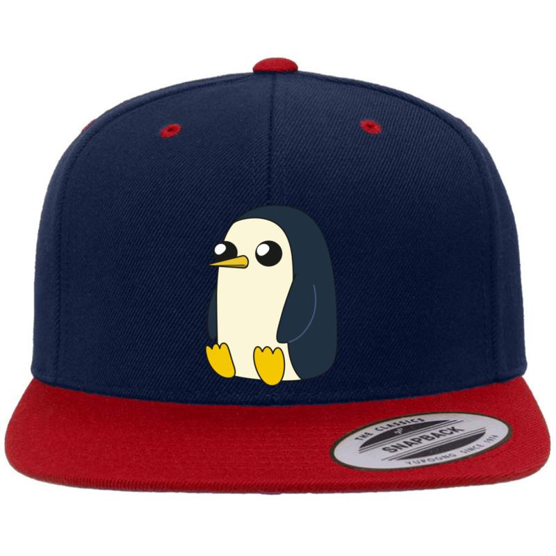 Adventuretime Gunter Sitting And Looking Stoic But Cute Premium Flat Bill Snapback Cap  Navy