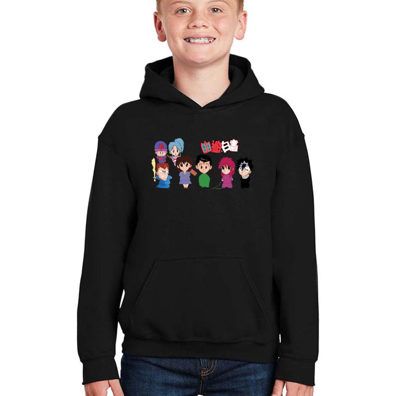 Yu Yu Hakusho Chibi Youth Hooded Sweatshirt Boy Black