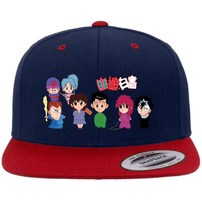 Yu Yu Hakusho Chibi Premium Flat Bill Snapback Cap  Navy