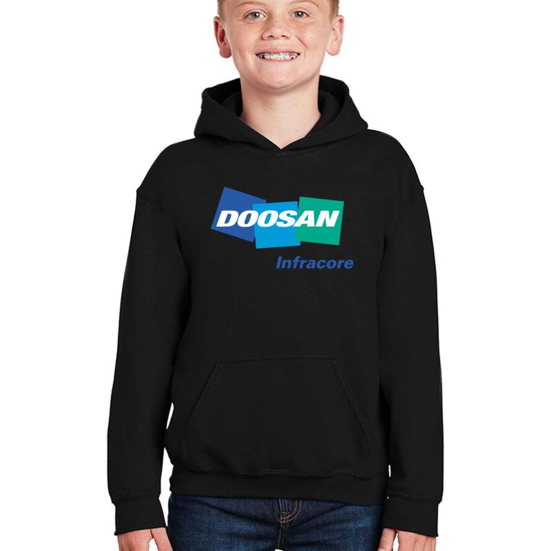 The Power Of Doosan Infracore Youth Hooded Sweatshirt Boy Black