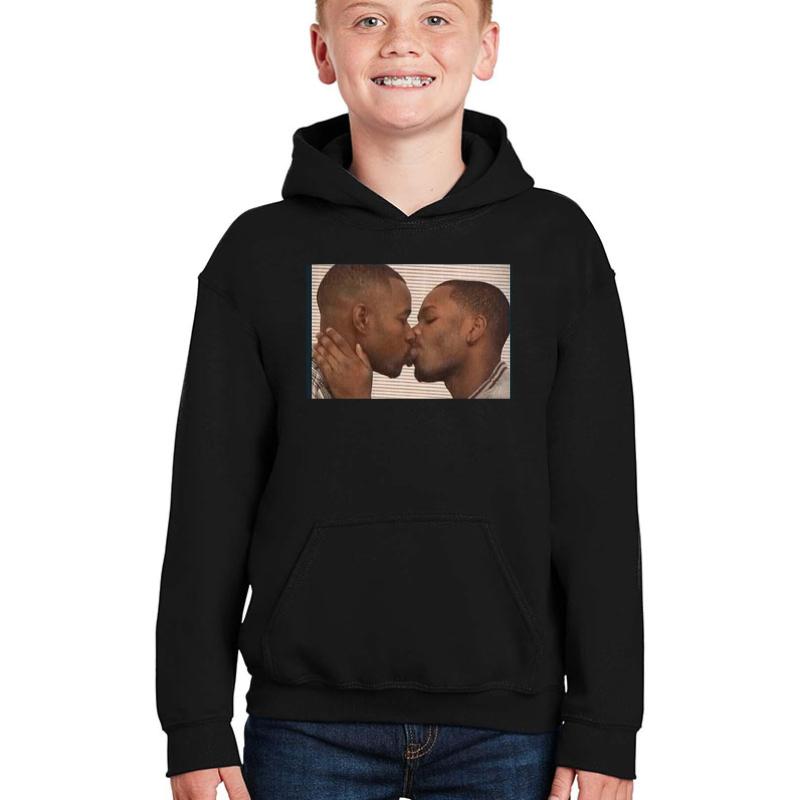 Two Guys Kissing Meme Youth Hooded Sweatshirt Boy Black