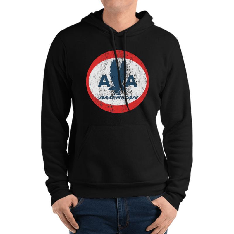 American Airlines Retro Logo Shirt Unisex Hooded Sweatshirt Men Black