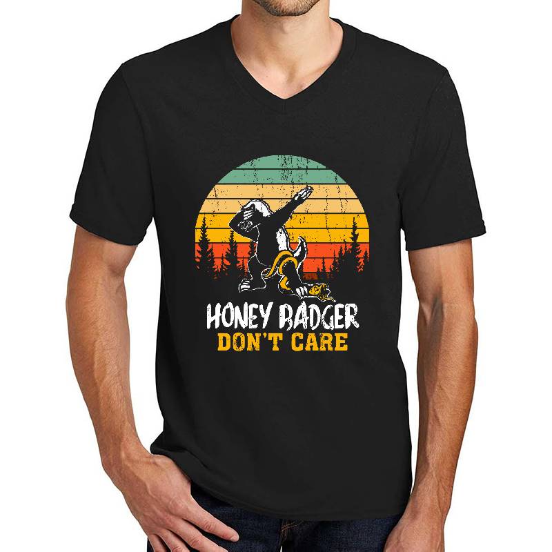 Honey Badger Dont Care Vintage Sunset Dabbing Wild Animal Eat Snake Richardson Premium Trucker Snapback Caps