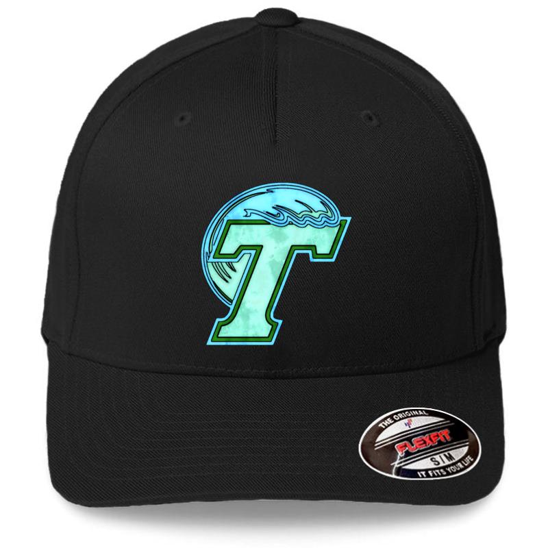 Watercolor Tulane Flexfit Baseball Cap  Black