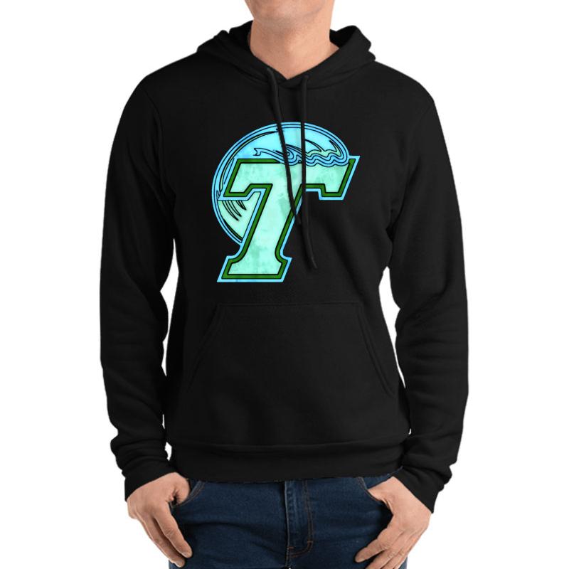 Watercolor Tulane Unisex Hooded Sweatshirt Men Black