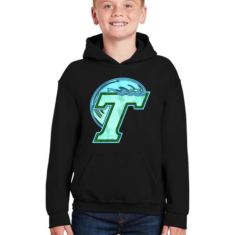 Watercolor Tulane Youth Hooded Sweatshirt Boy Black