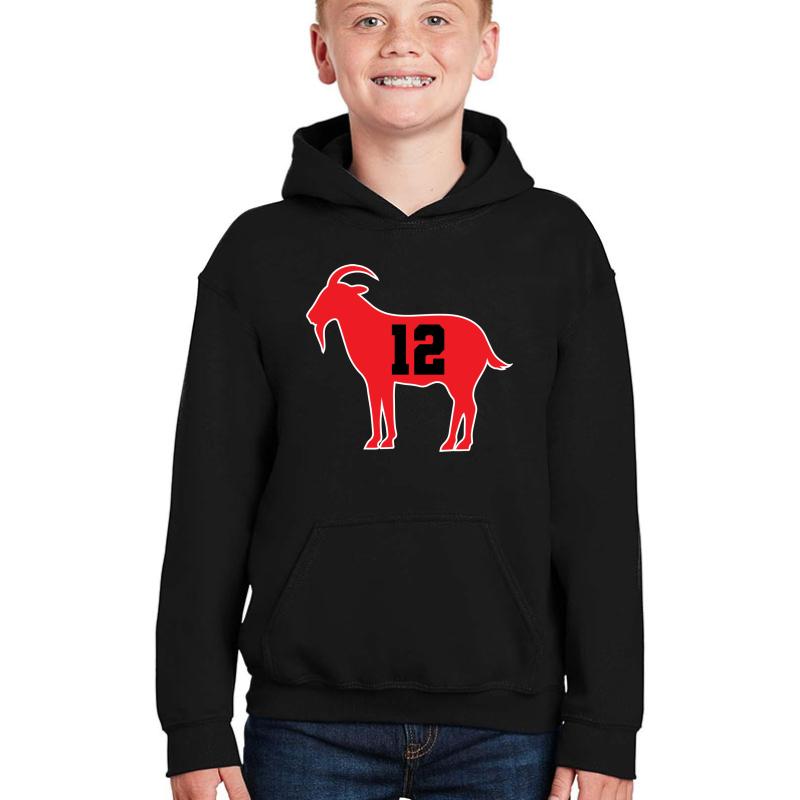 Tom Brady Goat Shirt Funny Ne Patriots Nfl Football T Shirt Nfl Shirts Youth Hooded Sweatshirt Boy Black