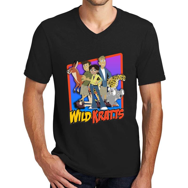 Wild Kratts Team Unisex V-Neck T-Shirt Men Black