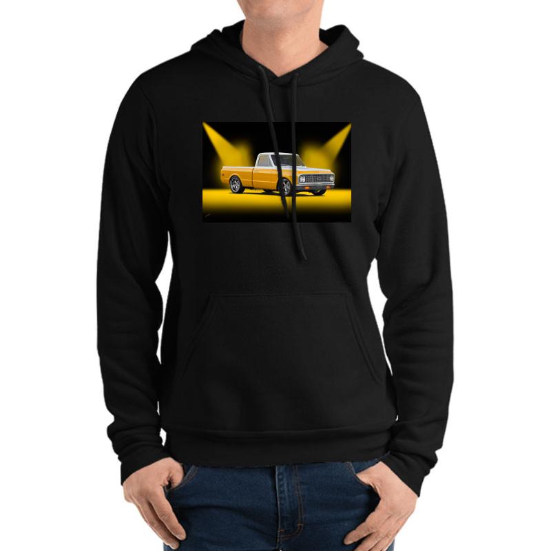 1971 Chevrolet C10 Fleetside Pickup Unisex Hooded Sweatshirt Men Black